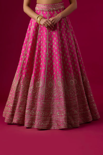 Pink Silk Sequins Embroidered Lehenga Set